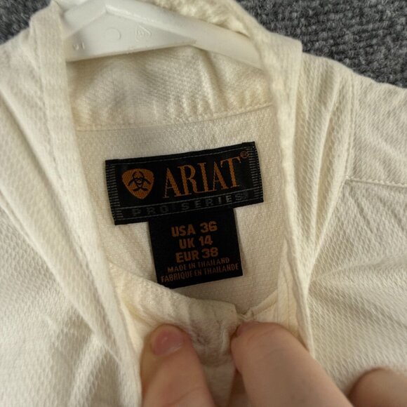 Ariat Pro Series Ivory Long Sleeve Button Up Shirt Men Outdoors Size 36 Small - Picture 7 of 16